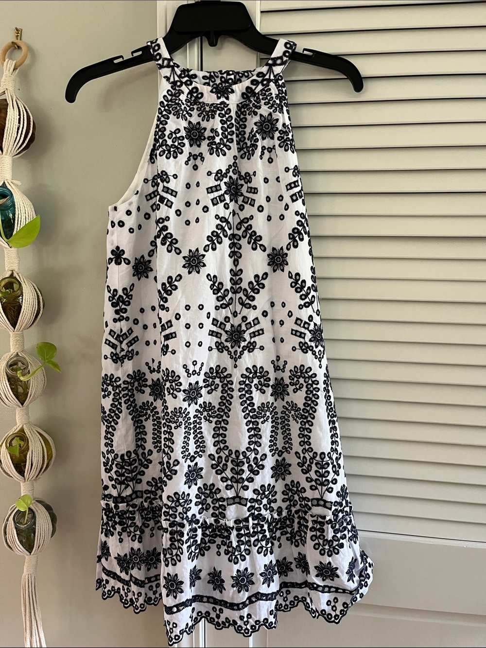 Maison Jules White Midi Dress with Embroidery Detail